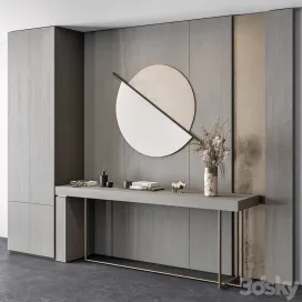 Hallway Gray Wood Gold Entrance